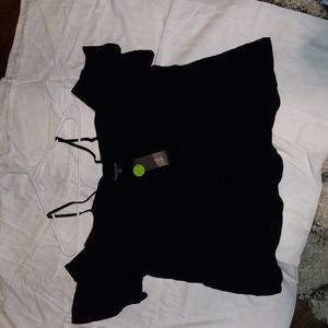Womans BOLD elements black button down (Lg) blouse 👚